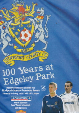 Stockport County v Tranmere Rovers Match Programme 2003-05-03